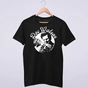Doc Watson T-Shirt Deep River Blues Vintage Country Music Fan Graphic 81